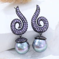 soramoore new trend pearl earrings for romantic charm female rhinestone wedding pendant earrings fashion korean jewelry earrings