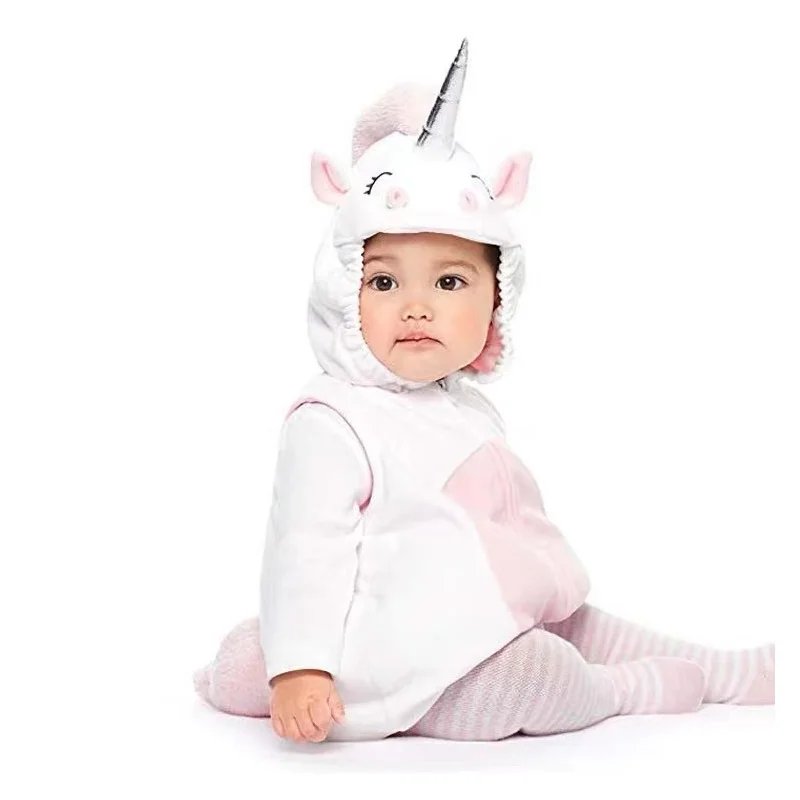 Christmas Halloween Baby Unicorn Styling Clothing Fleece Romper Kid Animal Jumpsuit Dress Cosplay Set Free Shipping Sleeveless