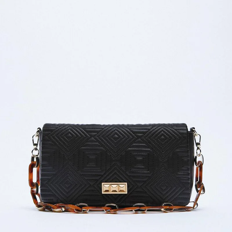 Fashion Designer Handbags Acrylic Chains Shoulder Bag Quilted Crossbody Bags for Women 2023 Brands Square Phone Flap Ladies Tote