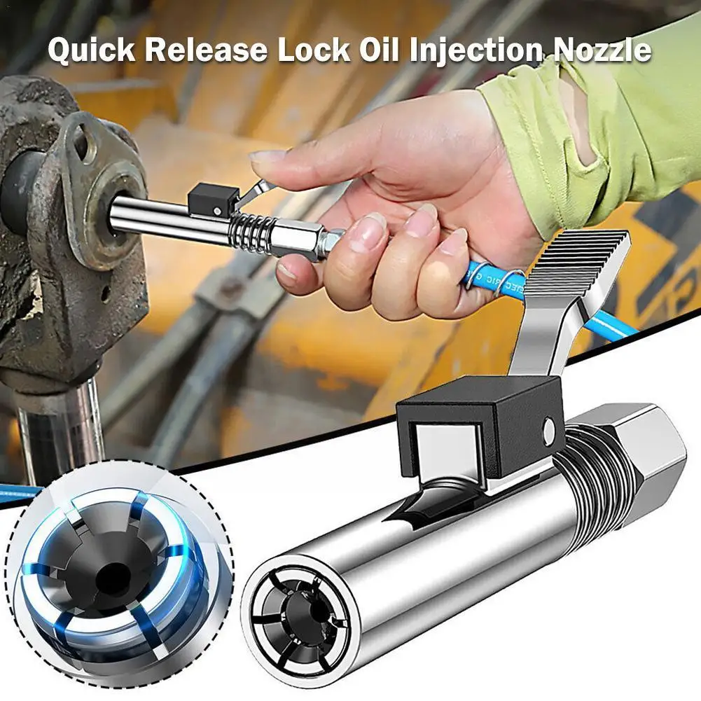 

Grease Gun Coupler Quick Release Lock Nozzle Heavy Grease Oil High Leakage Double Duty Coupler Gear Pressure Handle No A0C0