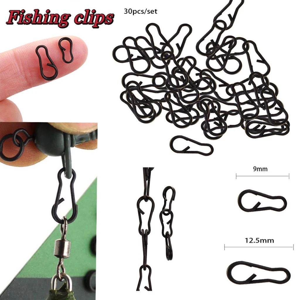 

30Pcs Carp Speed Link Matt Black Carp Fishing Tackle Multi-clips Snap Lure Connector Fishing Accessories Snap