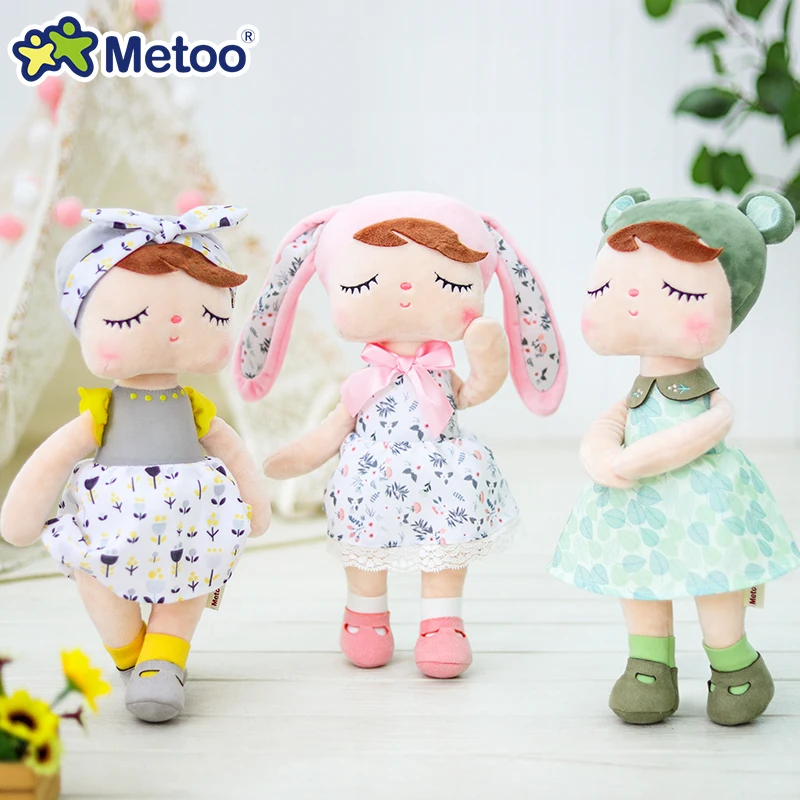 

33cm Metoo Angela Doll Rabbit Deer Spring and Summer Color Skirt Girl Stuffed Plush Animals Toys for kids Appease Baby Birthday