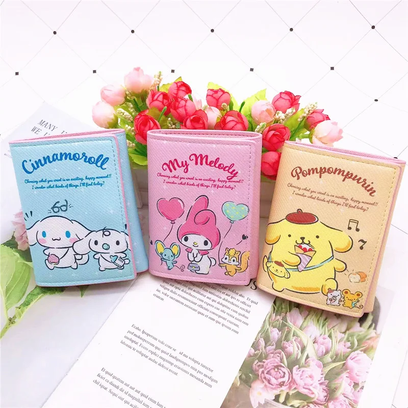 Женский кошелек Sanrio Hello Kitty Kuromi короткий бумажник с милым рисунком модный