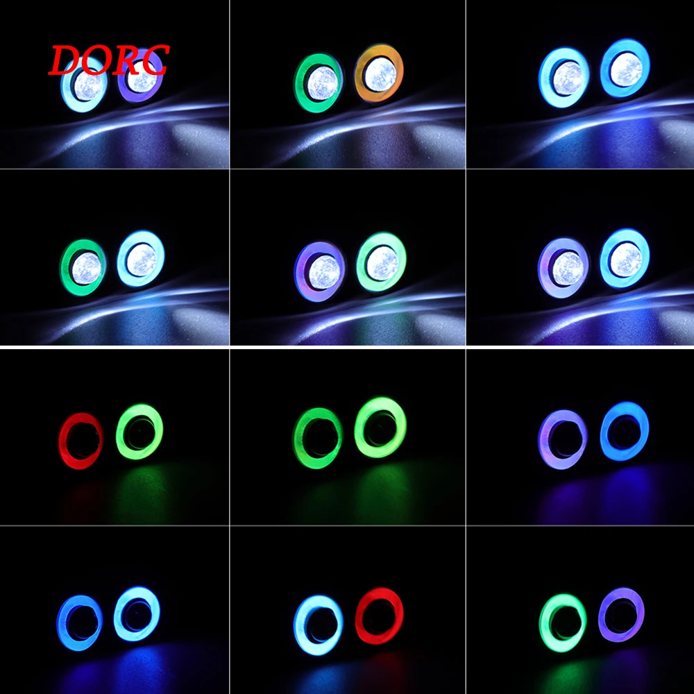 

10mm /13mm /17mm /22mm Multifunction LED Lights Angel and Demon Eyes 2LEDs Headlamps for 1/10 RC Rock Crawler Axial SCX10 90046