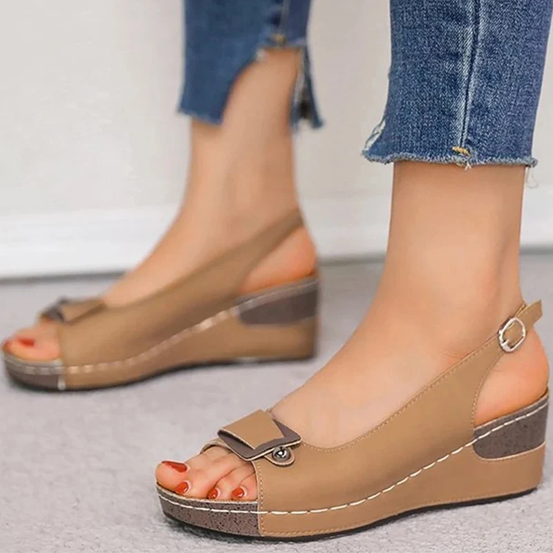 

Сандалии женские на платформе, мягкие Босоножки с открытым носком, на танкетке, лето 2023