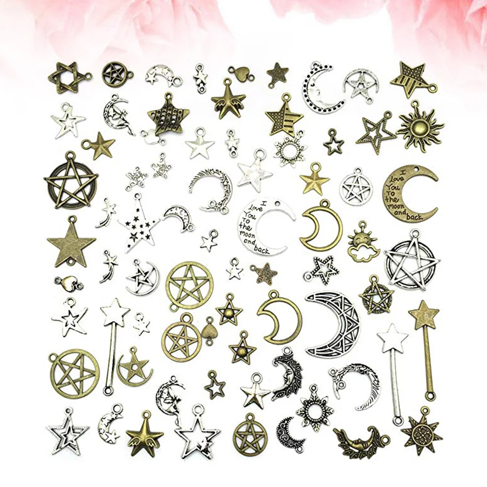 

Pendant Moon Pendants Charmsdiy Accessories Chain Star Making Ornaments Alloy Accessory Jewelry Charm Bulk Hanging Thing Key