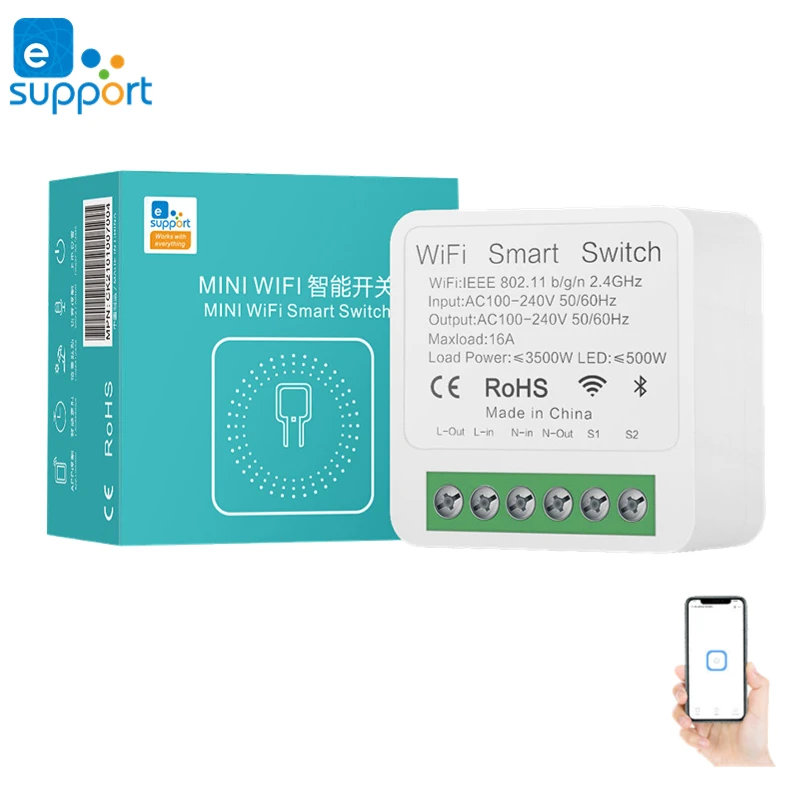 Wi fi реле tuya mini 16a. Мини wifi реле в подрозетник. ewelink.