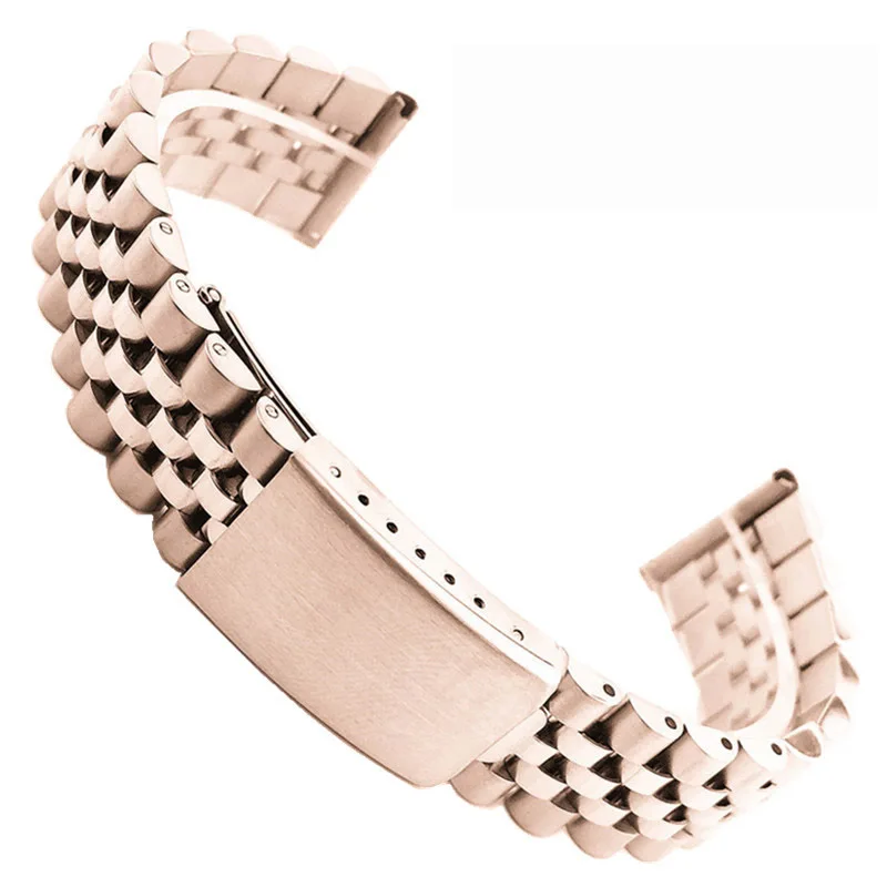 Скидка Твердый ремешок для часов из нержавеющей стали 18 мм 20 мм 22 мм металлический браслет ремешок классические складные пряжки для умных часов ин...