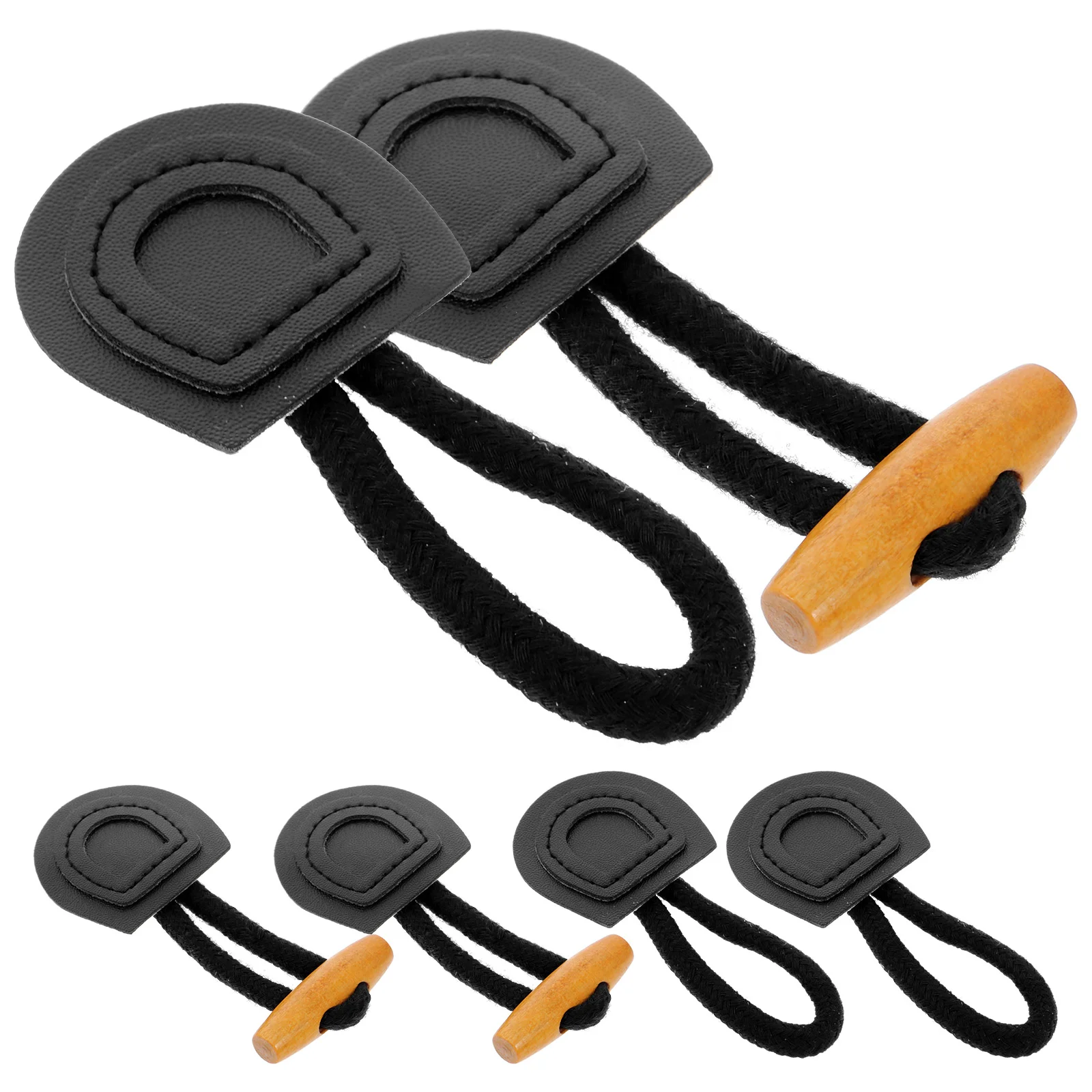 

6 Pairs Button Horn Dress Clothing Belt Buckles Wood Coat Toggle Buttons