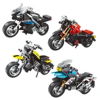 motorcycle car model building blocks with stand speed racing car city vehicle moc motorbike bricks kits toys for children