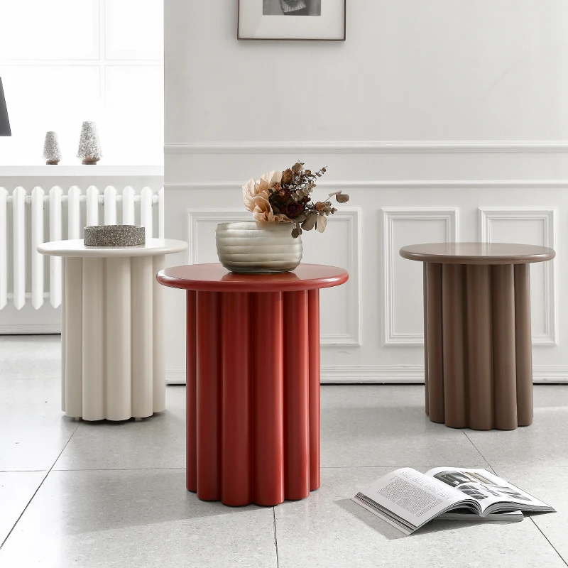 

zq Multi-Color Living Room Sofa round Table Leisure Chair Matching Multilateral round Solid Wood Column Side Table Bedside