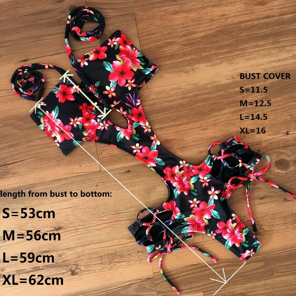 Сексуальный купальник-трикини с цветочным принтом цельный купальный костюм