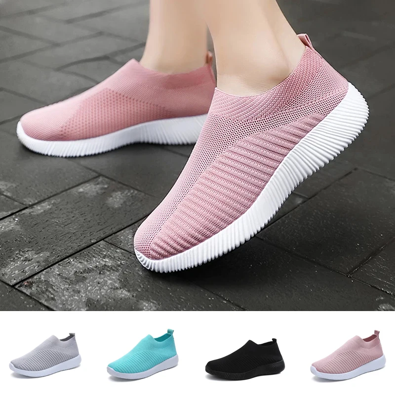 

New Women Shoes Women Vulcanized Shoes High Quality Women Sneakers Slip On Flats Shoes Women Loafers Walking Flat Plus Size35-43