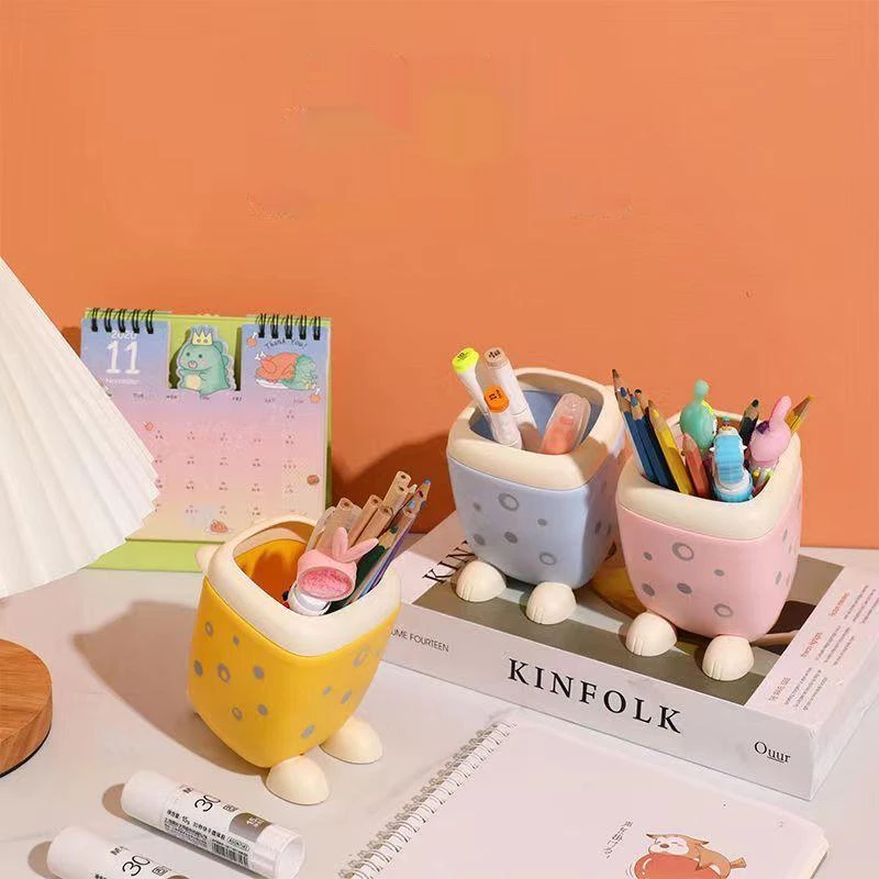 

New Cute Desktop Organizer Creative Desktop Accessories Plastic Pen Holder Storage Box Desk Storage Supplies Room Decor Gifts