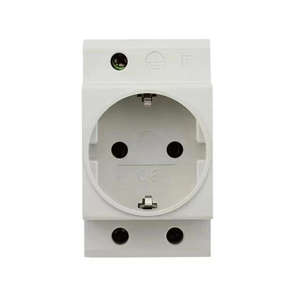 

AC Power Socket Plug CNC Din Rail 35mm Modular Mount 16A 220V AC Connector EU Socket for Residential General-Purpose Industrial