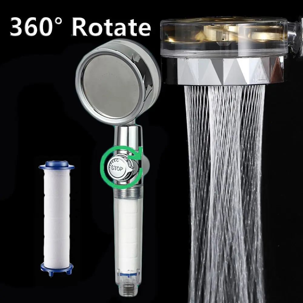

Pressurized Massage Turbo Fan 360 Rotated Water Flow Regulation Handheld Turbocharged Pressure Rainfall Shower Head