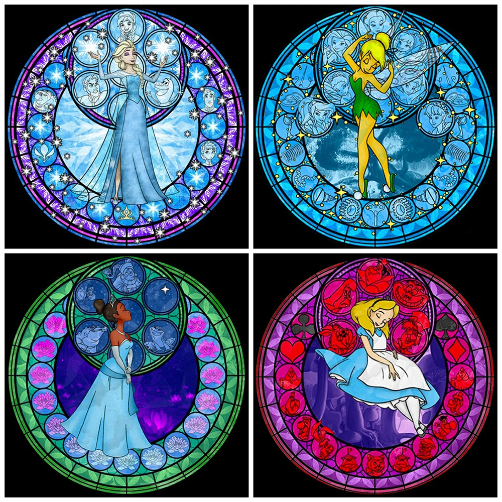 

Disney 5D Full Square Diamond Mosaic Tiana Cross Stitch DIY Diamond Painting Cartoon New Arrival Embroidery Elsa Home Decor