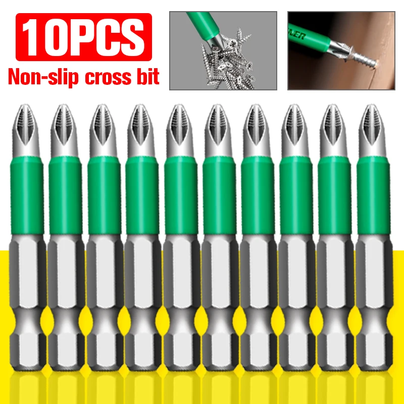 

3/5/10Pcs 50mm PH2 Cross Bit Drill Head Screwdriver Bits Hand Tools Anti Slip Electric Hex Shank Magnetic Screwdriver Drill Bit