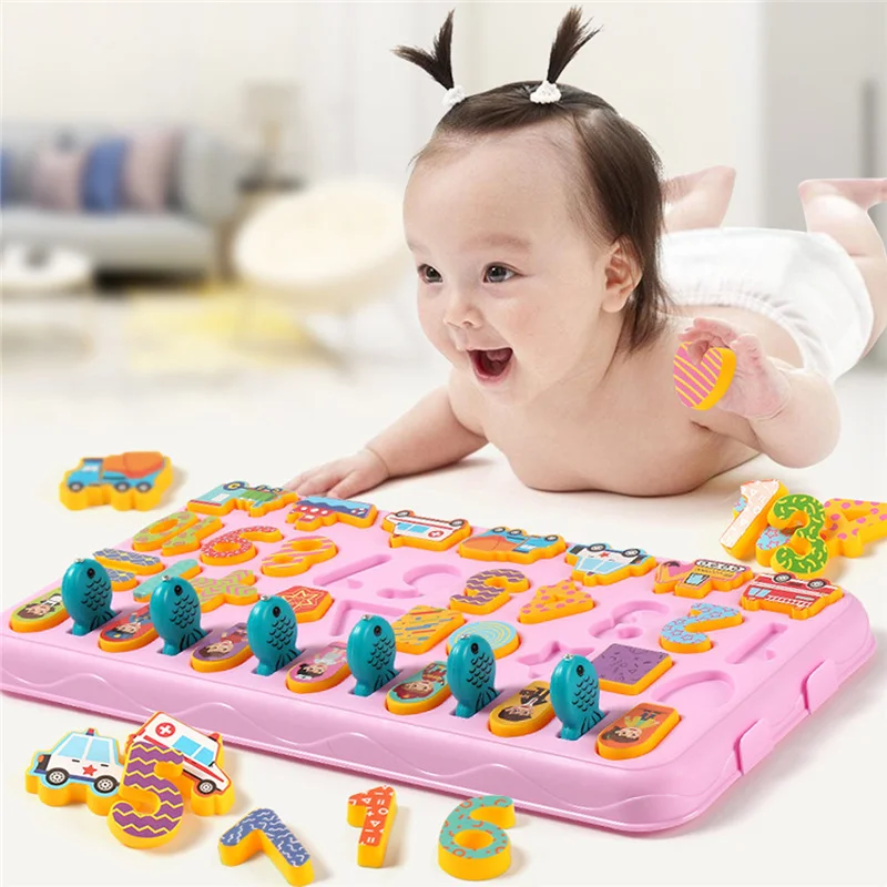 

Magnetic Fishing Toys Game for Kids Early Learning Numbers Matching Puzzle Mathematics Learning with Fishing Rod Home Children