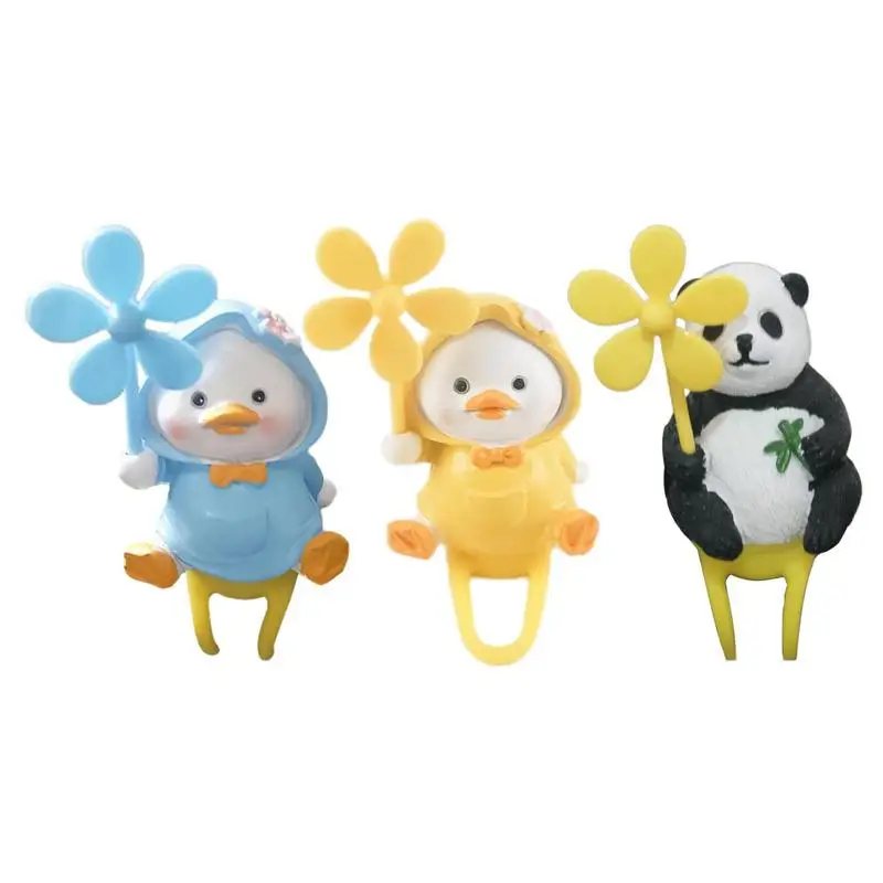 

Motorcycle Mini Resin Duck Cute Motorbike Handle Duck Figurine 3D Resin Panda Duck Ornament For Motorcycle Scooter Car Bicycle