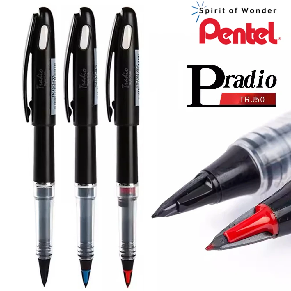 Японская гелевая ручка Pentel TRJ50 прямая жидкая большая емкость кончик утконоса