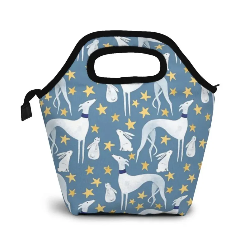 

Hare And Stars Portable Lunch Bags Women Greyhound Ice Cooler Picnic Bags Insulated Thermal Lunch Box Kids School Food Bag