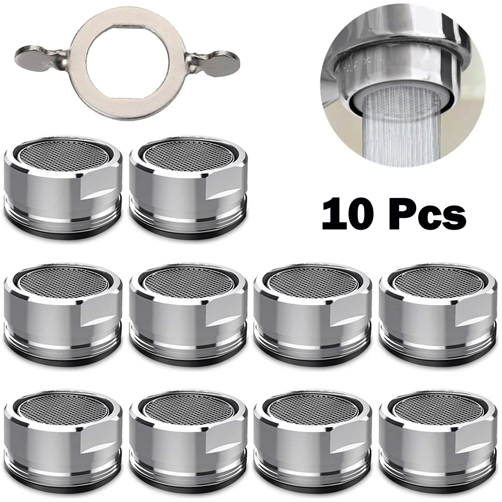 

10pcs Water Saving M24 Aerator Brass Faucet Tap Wrench Replaceable Filter Nozzle For Taps Replacement Removable Nozzle