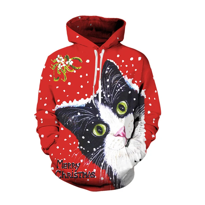 

Christmas Deer Men's Hoodies New Year Party Pattern Women Sweatshirts 3D Pullover Hoodie Harajuku Tracksuits Top A6