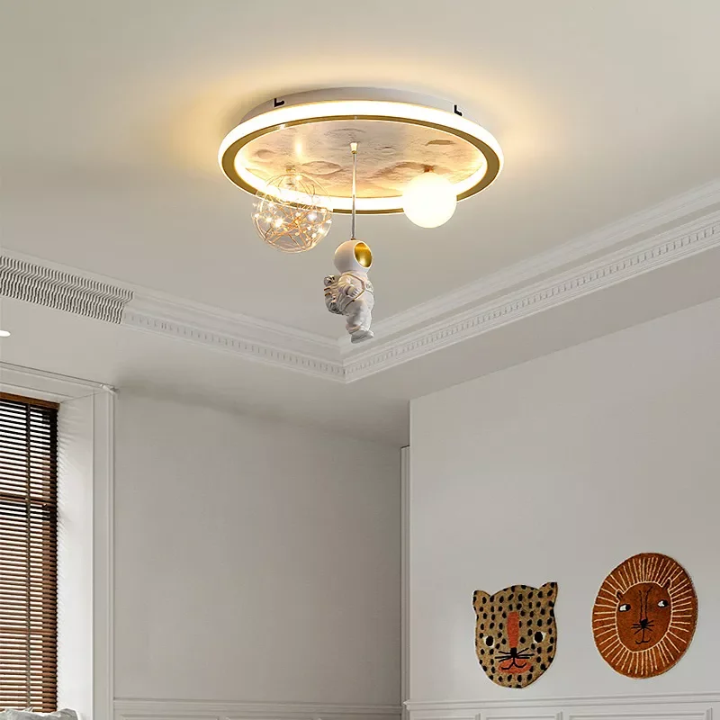 

Modern Simple Ceiling Lights For Children's Room Boys Girls Designer Creative Starry Sky Rocket Stepless Dimming Bedroom Lam