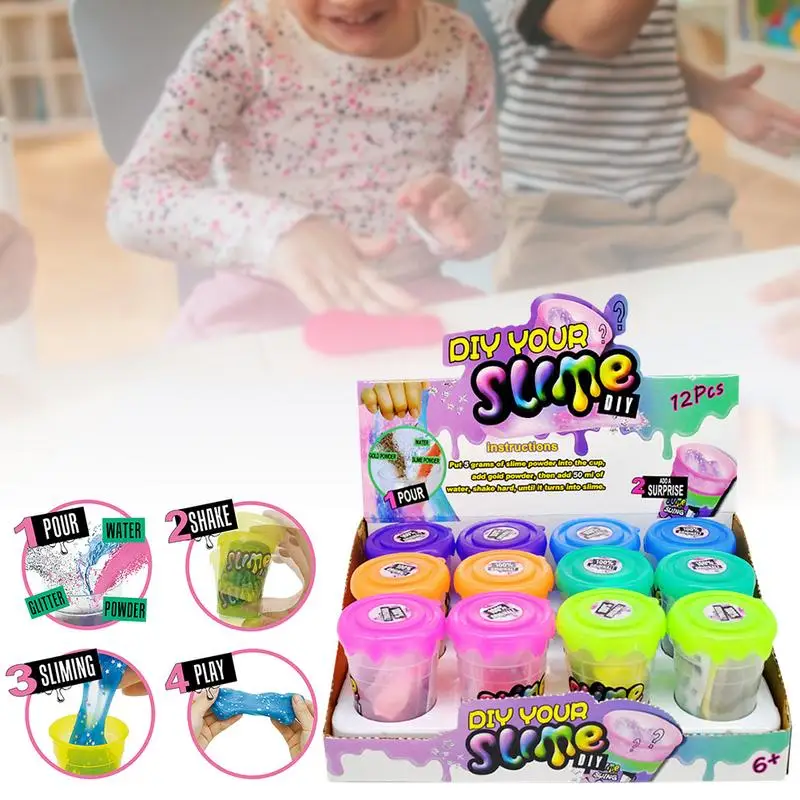 

New Magic Sand Supplies Powder Make 80ml Glitter Shake DIY Lizun With Box Just Add Water Kit