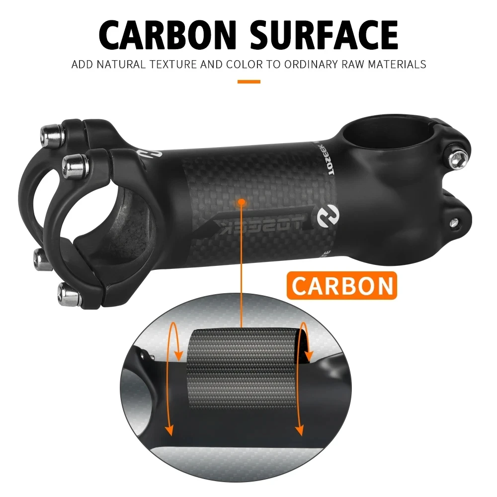 Вынос велосипеда TOSEEK из углеродного волокна + алюминиевый вынос выноса MTB руль 28 6