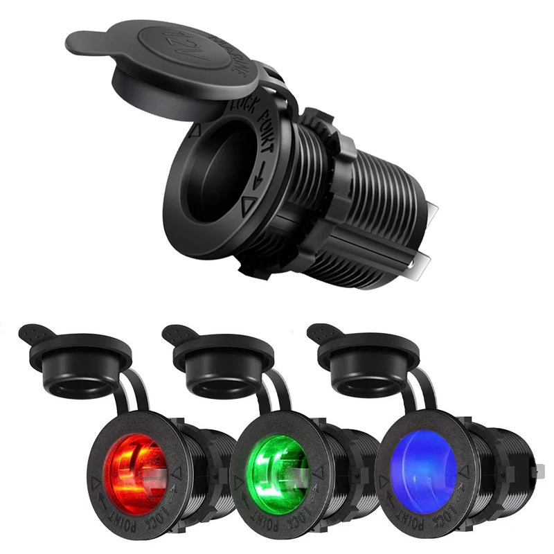 

12V Auto Car Cigarette Lighter Socket Power Socket Phone Charger Outlet Socket Adapter for Cars Boats Motorcycle Marine