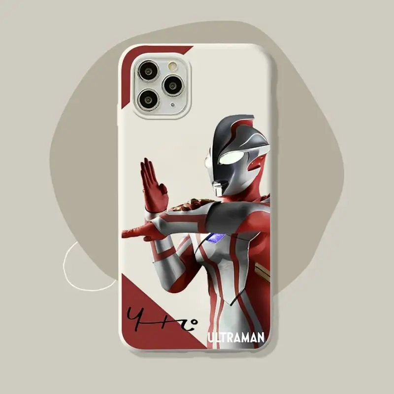 

Anime Japanese Ultraman Phone Case for iPhone 11 12 13 Mini Pro Xs Max 8 7 6 6S Plus X XR Solid Candy Color Case