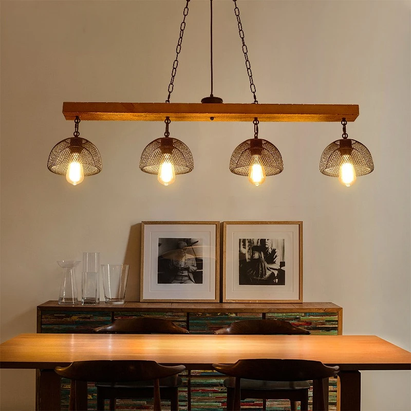 

LOFT Industrial Style Rectangular Iron American Retro Restaurant Bar Chandelier Tea Room Creative Personality Lamp