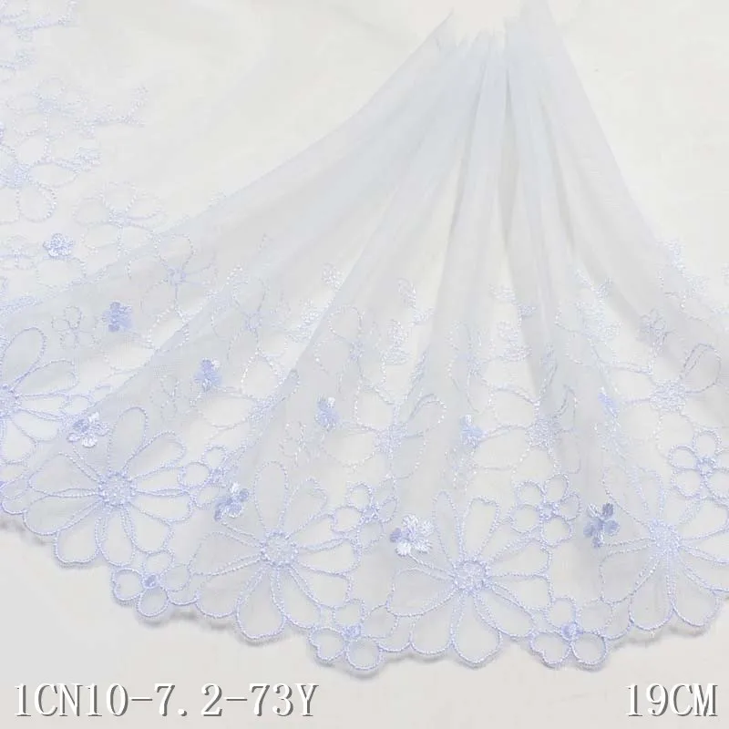 

31 Yards Light Blue Floral Embroidered Lace Trim Mesh Tulle Clothes Accessoriesy Lingerie Bra Underwear Doll's Dress Sewing