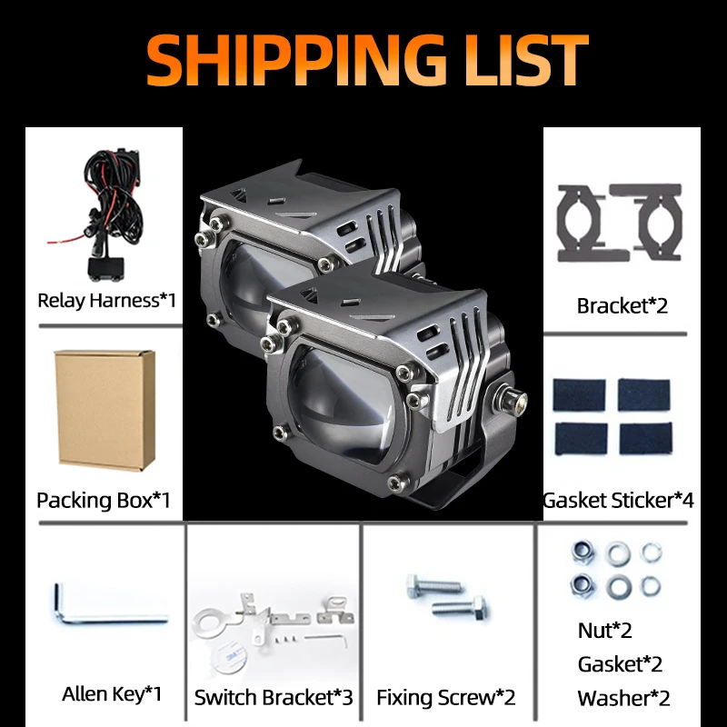 LX2 мотоциклетный противотуманный светильник для вождения вспомогательная