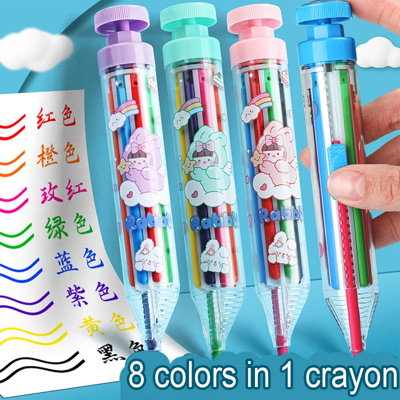 

Разноцветные карандаши для рисования, оригинальные аксессуары «сделай сам», сменные масляные пастельные цветные карандаши для детей, инструменты для рисования граффити, 8 в 1, 1 шт.