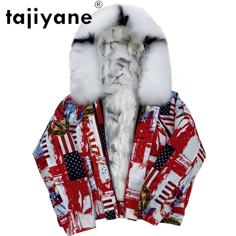 Зимнее пальто Tajiyane Женская куртка на белом утином пуху Воротник из натурального