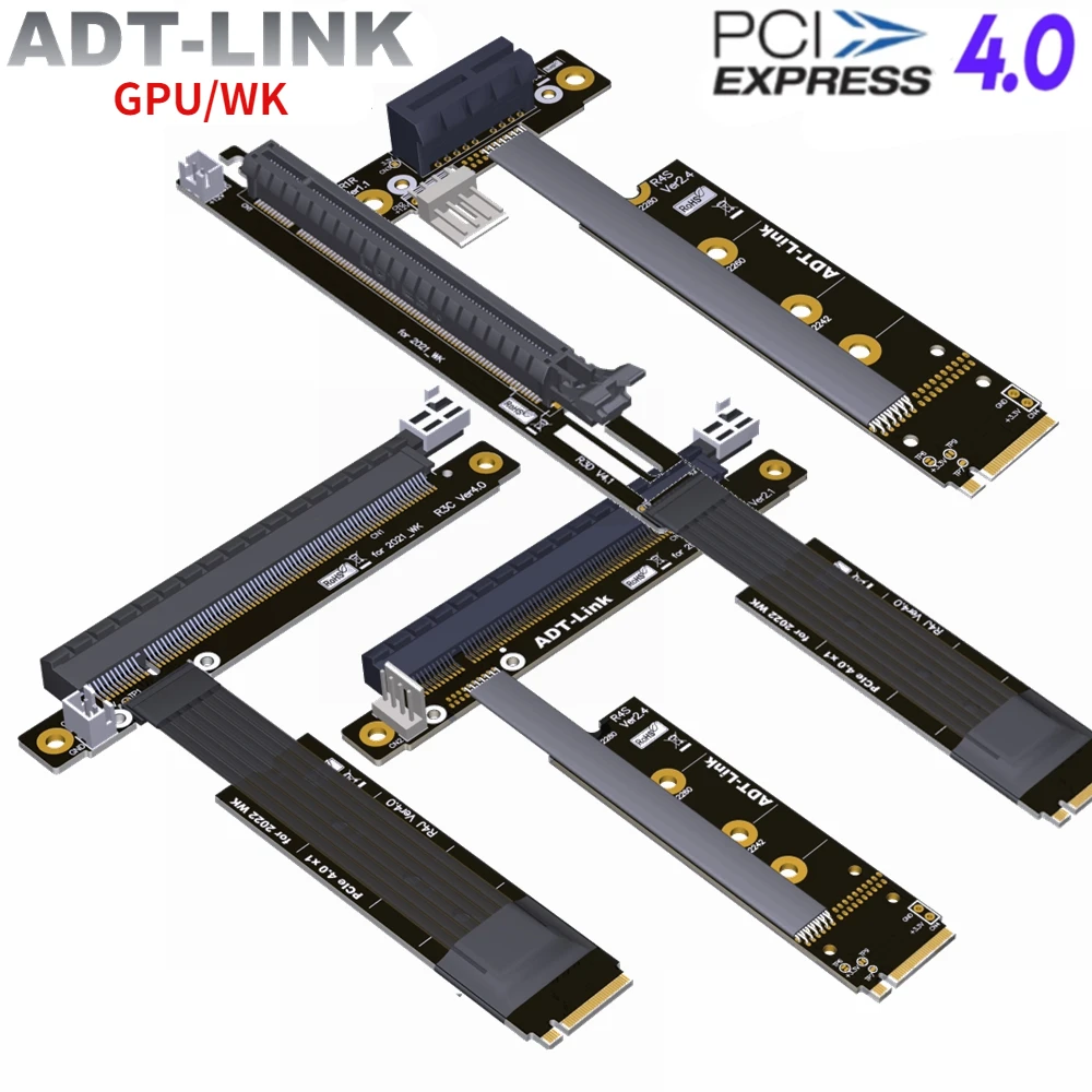 ADT New GPU/WK M.2 NVMe to PCIe 4.0 x16 Extender Riser Adapter BTC Mining Jumper Cable GTX RTX Rx Graphics Video Card NVIDIA AMD