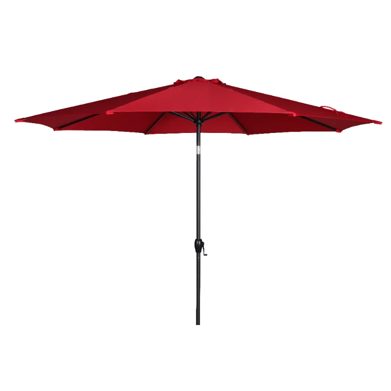 

Mainstays 11ft Really Red Round Outdoor Tilting Market Umbrella with Crank umbrella for beach patio furniture