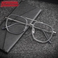 chashma top quality eyeglasses men glasses prescription glass pure titanium ultra light retro frame for progressive lenses