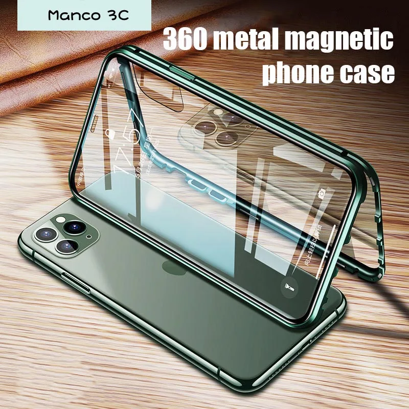 

Металлический магнитный матовый и Пыленепроницаемый Чехол с поворотом на 360 градусов для телефона iPhone 11 12 13 14 Pro Max