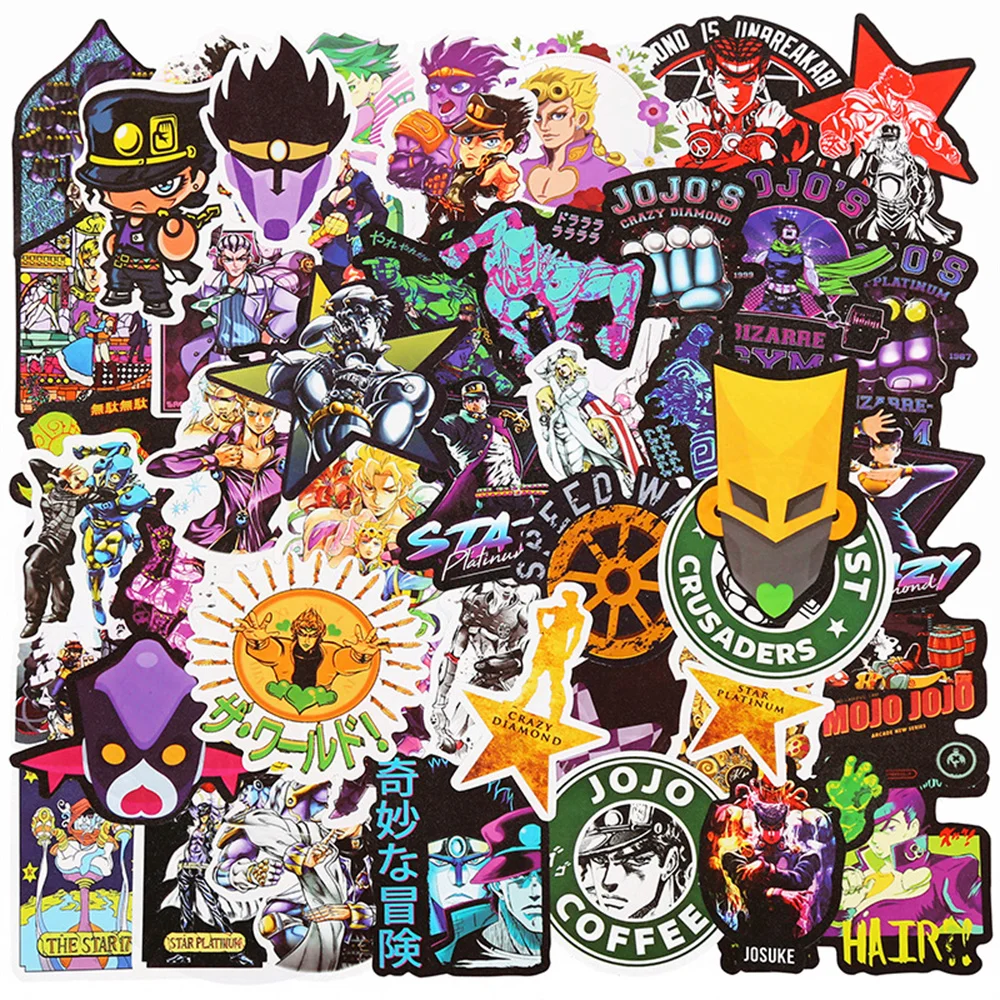 

10/30/50PCS Anime JOJO's Bizarre Adventure Graffiti Stickers For Guitar Laptop Phone Kids Toys PVC Kawaii Stickers Wholesale