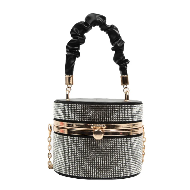 

Diamond Acrylic Round Bucket Bag for Women Cosmetic bag Female Purses and Handbags Small Shoulder Crossbody Bag