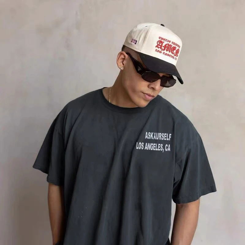 Футболка ASKYURSELF с надписью Калифорния для мужчин и женщин Свободный Топ коротким