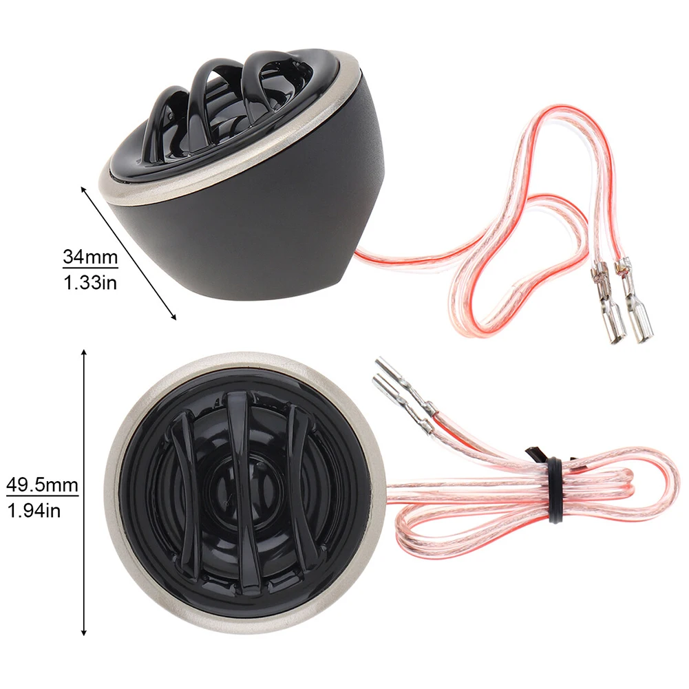 

Fits Anywhere High-efficiency Dome Tweeter Less Energy Car Audio Fan Speaker ABS + Metal 12V 130W 2pcs Universal