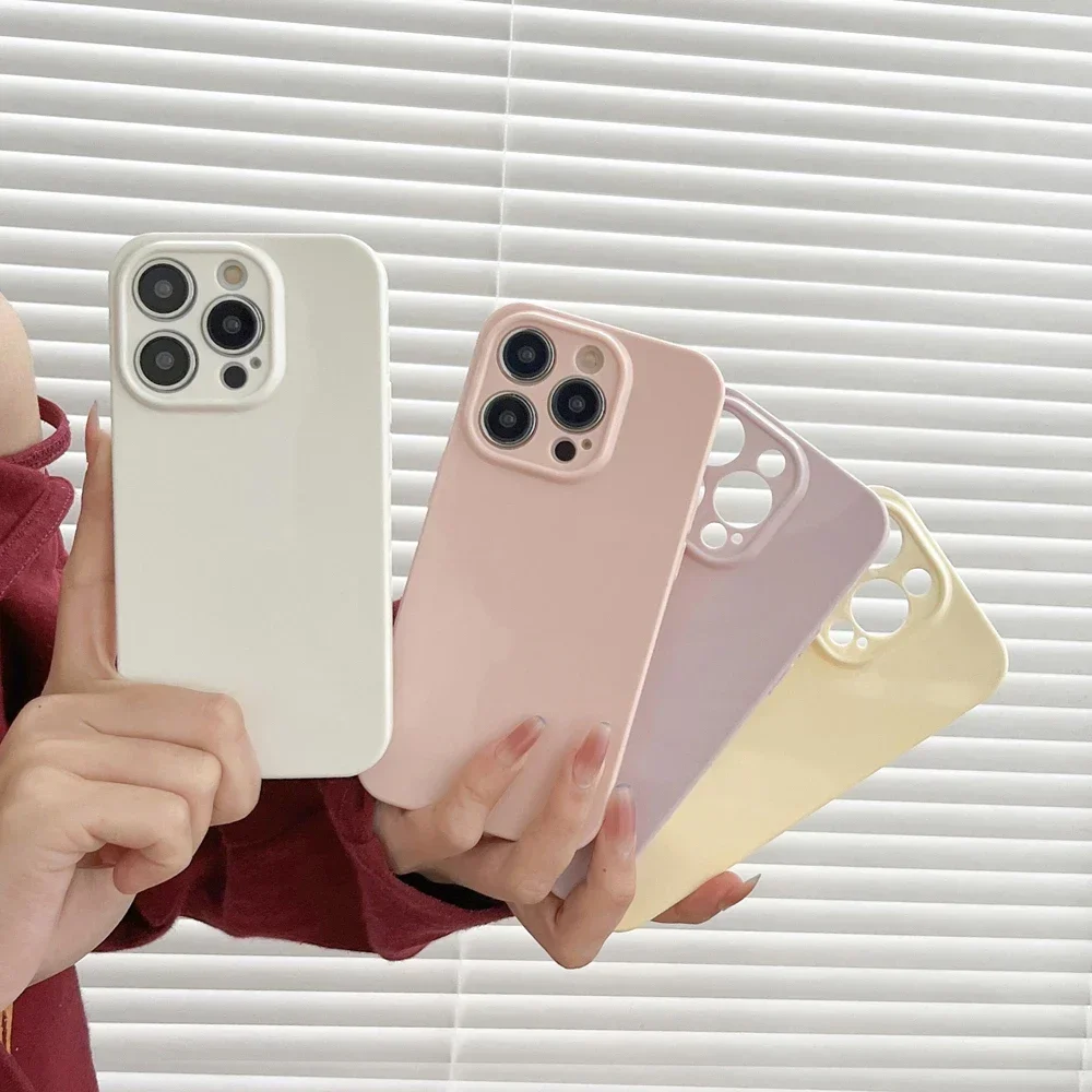 

Модный чехол ярких цветов для телефона iphone 14 13 12 11 Pro Max, ультратонкий глянцевый мягкий Силиконовый ТПУ чехол-накладка для iphone 11