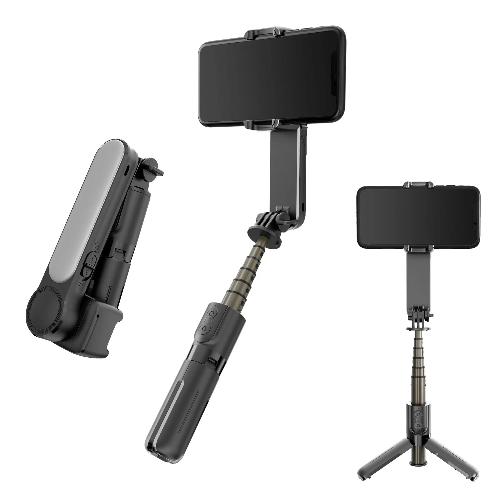 

Mobile Phone Stabilizer Live Streaming Fill Light Anti-Shake Video Beauty Aluminum Alloy Mini-Portable Selfie Stick Tripod