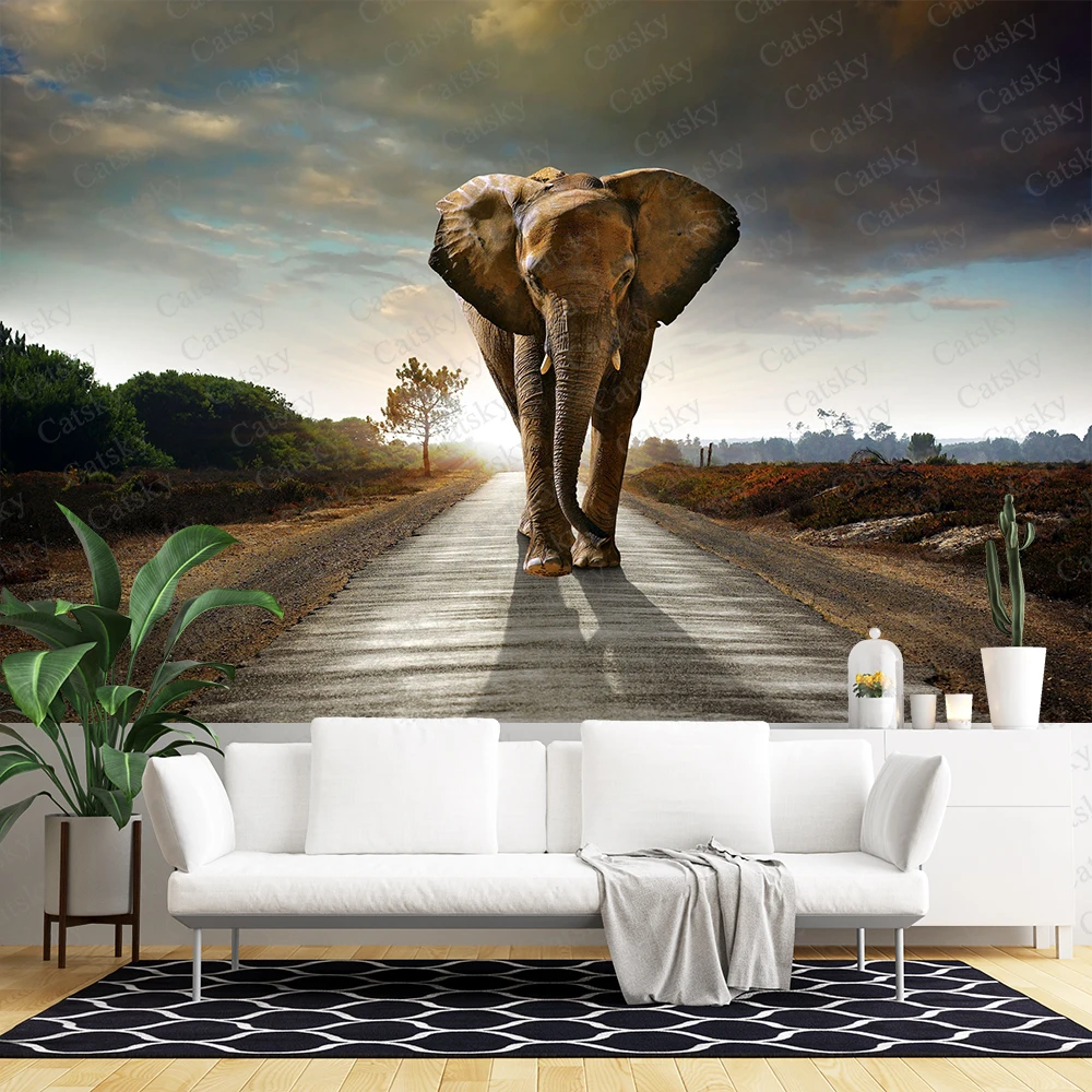 Индийский Слон раннее утро Животные наклейки на стену детская комната потолок
