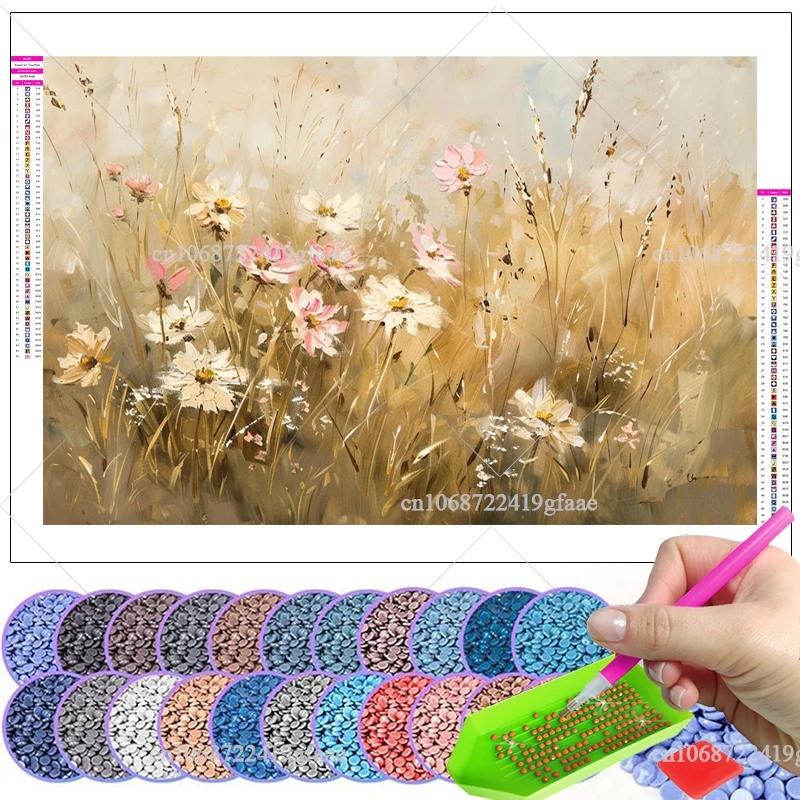 Цветы 5D DIY Наборы алмазной живописи Полный дрель Горный хрусталь Настенное